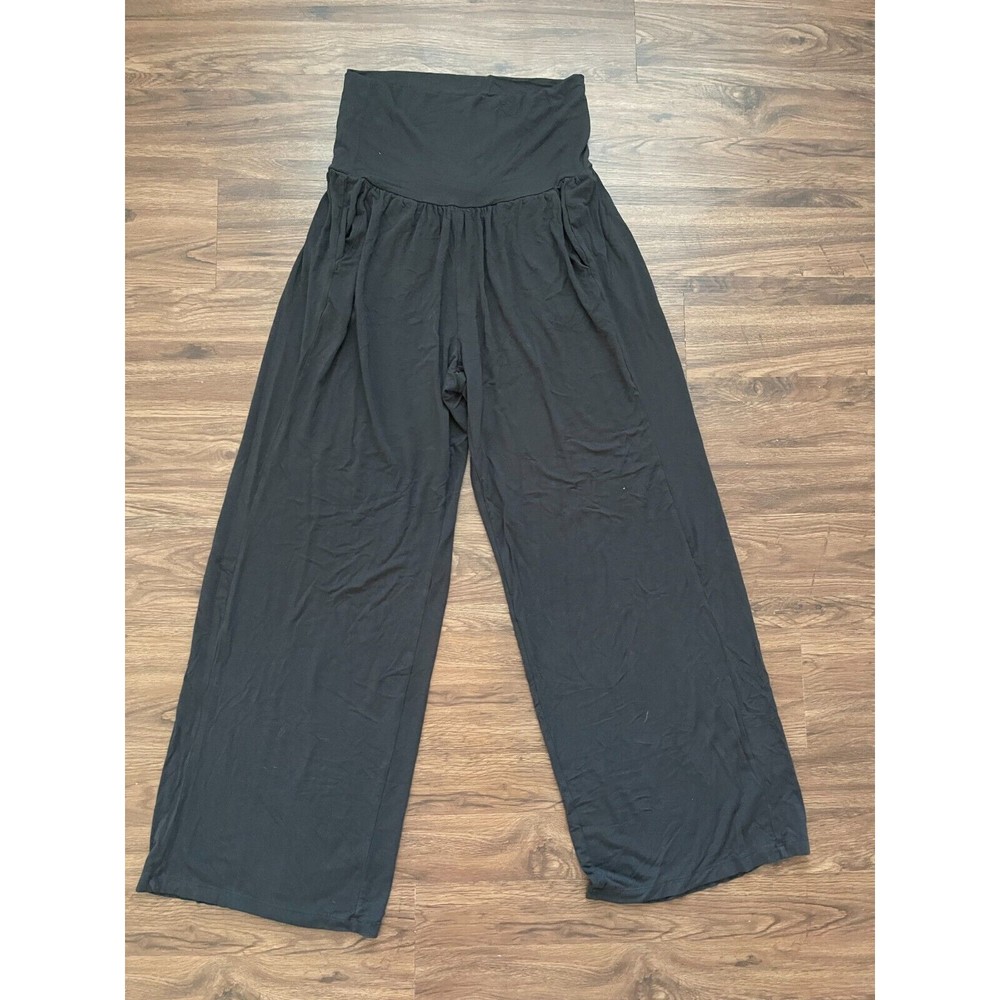 Athleta Pants Womens Medium M Black Studio Wide Leg Pant Yoga Lounge Stretch